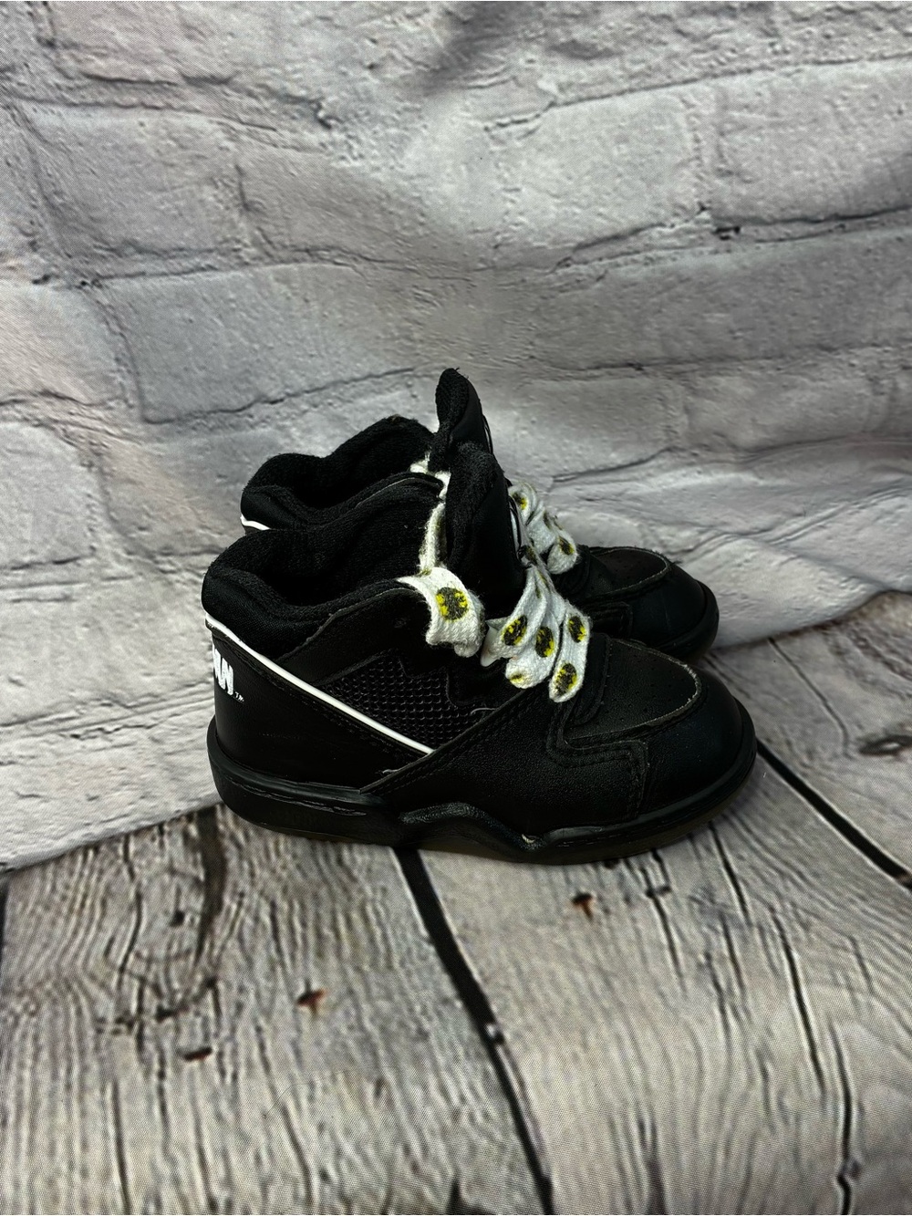 Batman Black Pleather High Top Basketball Sneakers Toddler Boy Sz 10/10.5? GUC